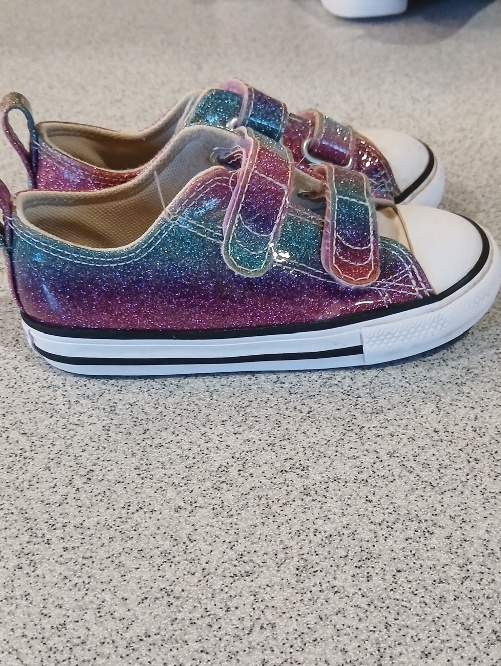 Converse Kids Glitter Velcro Sneakers in Pink, Purple, Blue